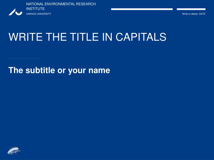 write the title in capitals