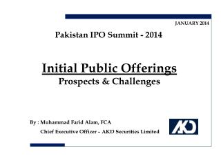 Initial Public Offerings Prospects &amp; Challenges