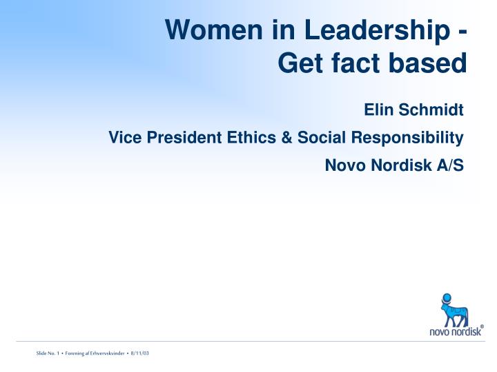 women in leadership get fact based