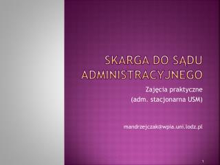 skarga do s du administracyjnego