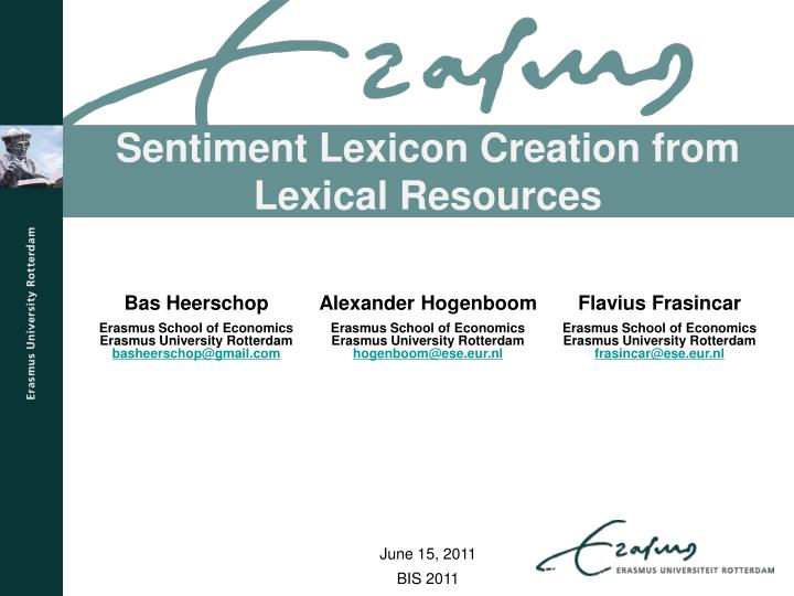 sentiment lexicon creation from lexical resources