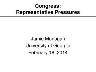 Congress: Representative Pressures
