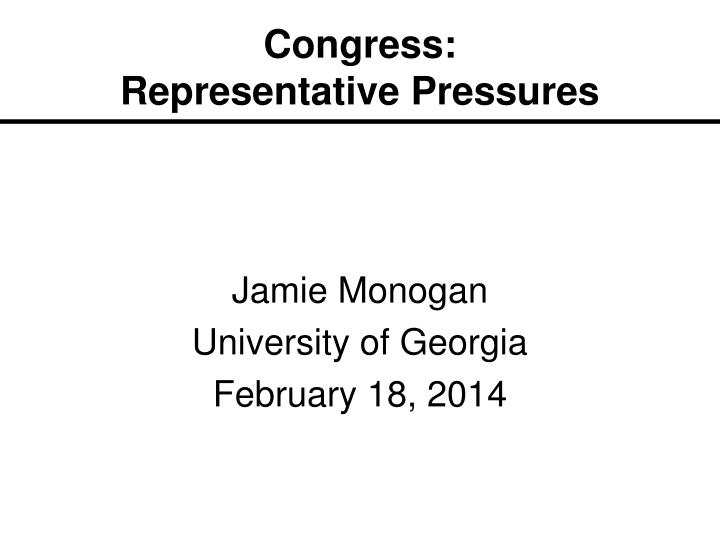 congress representative pressures