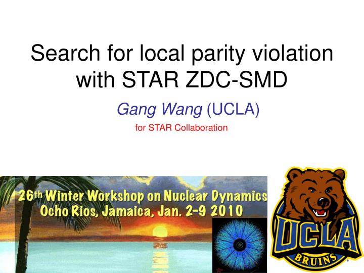 search for local parity violation with star zdc smd