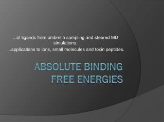 Absolute binding free energies