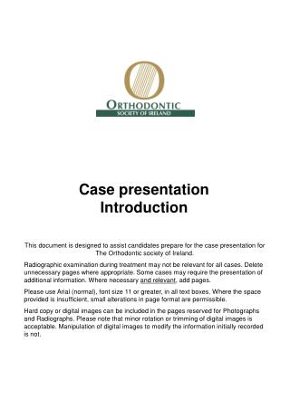 Case presentation Introduction