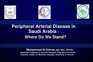 Peripheral Arterial Disease in Saudi Arabia :
