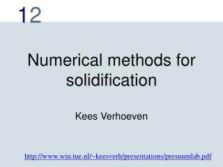 Numerical methods for solidification