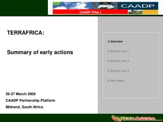 TERRAFRICA: Summary of early actions