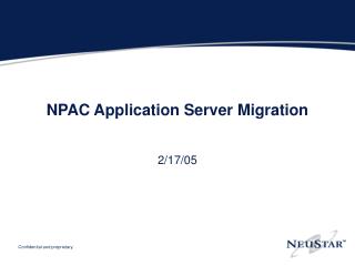 NPAC Application Server Migration