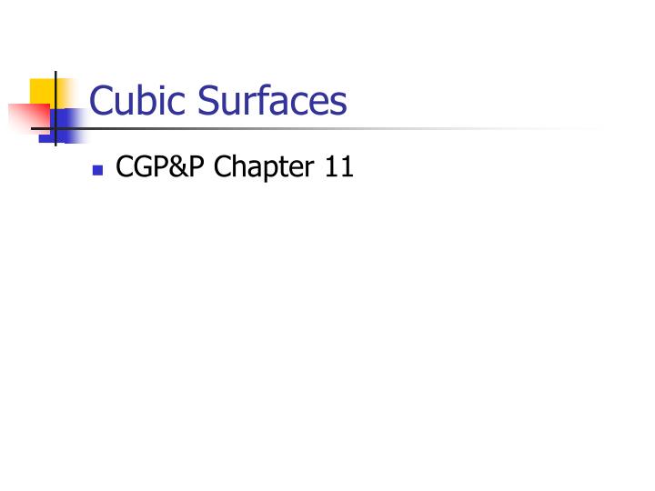 cubic surfaces