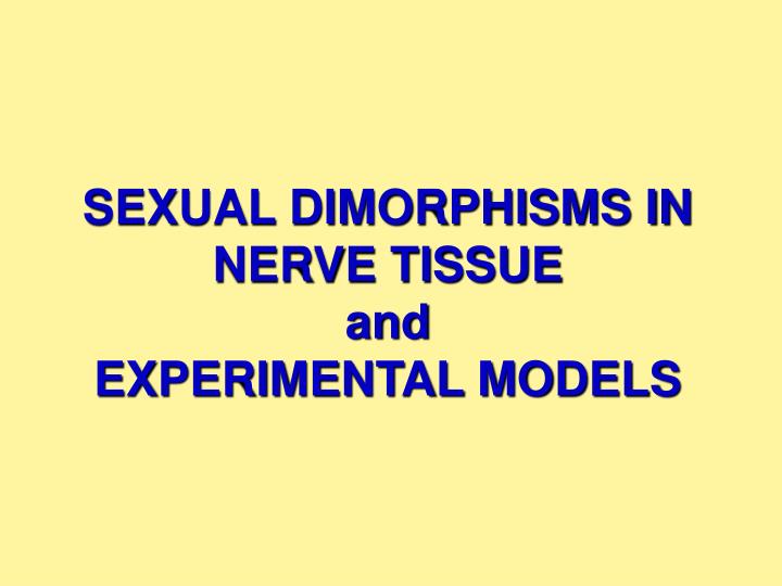 sexual dimorphisms in nerve tissue and experimental models