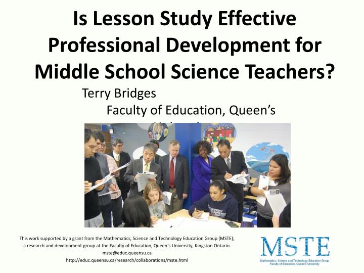 is lesson study effective professional development for middle school science teachers