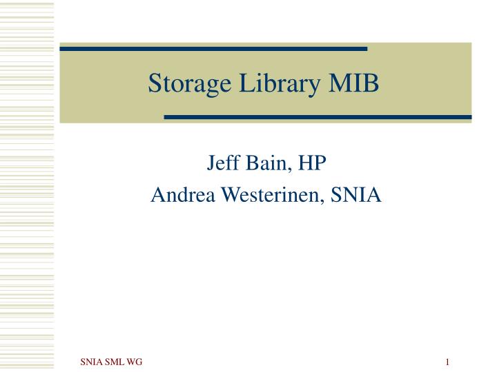 storage library mib