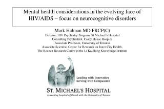 Cognitive disorders in HIV + patients