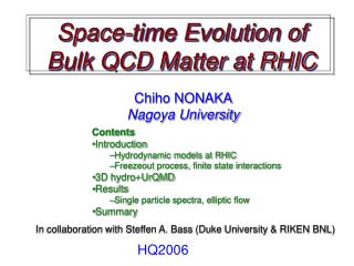 Space-time Evolution of Bulk QCD Matter at RHIC