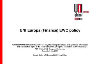UNI Europa (Finance) EWC policy