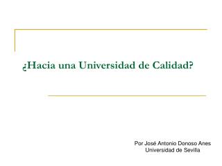 hacia una universidad de calidad