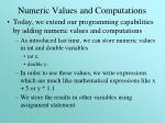 Numeric Values and Computations - slide 1