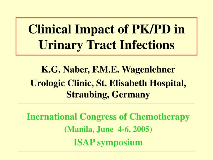 clinical impact of pk pd in urinary tract infections
