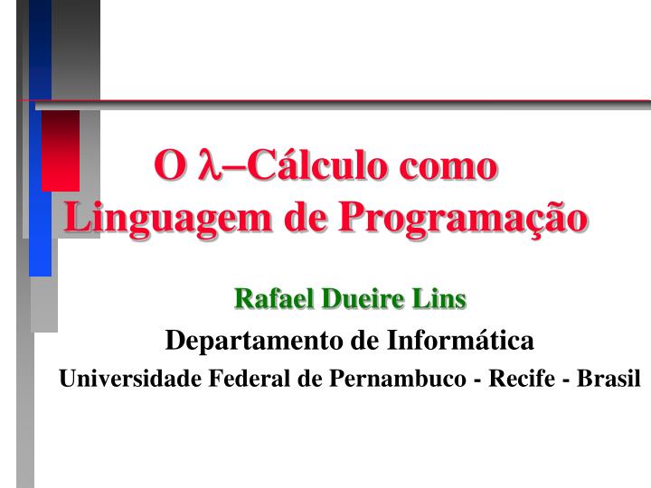 o c lculo como linguagem de programa o