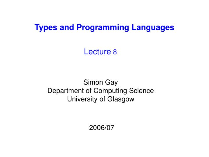 types and programming languages