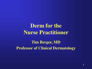 Derm for the Nurse Practitioner