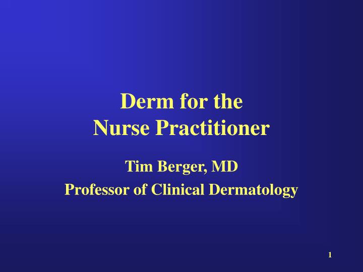 derm for the nurse practitioner