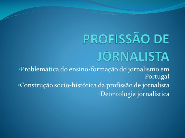 profiss o de jornalista