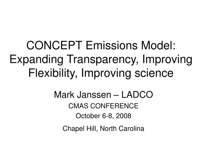 concept emissions model expanding transparency improving flexibility improving science