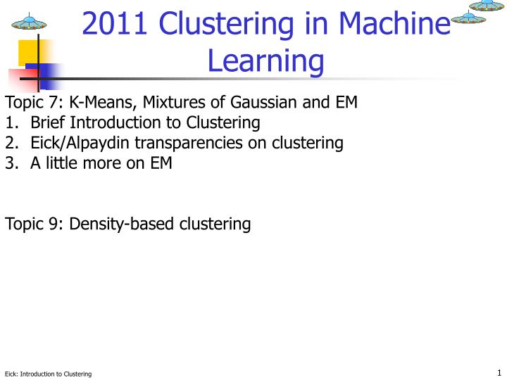 2011 clustering in machine learning