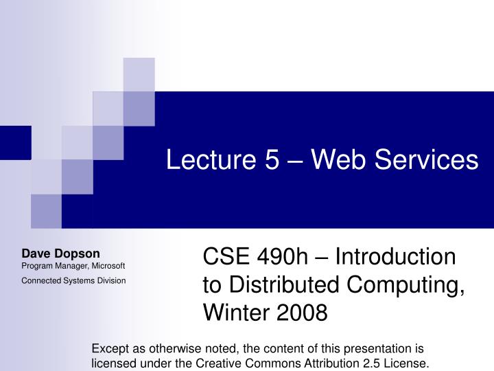 lecture 5 web services