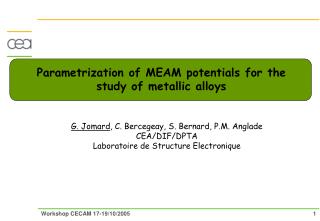 Parametrization of MEAM potentials for the study of metallic alloys