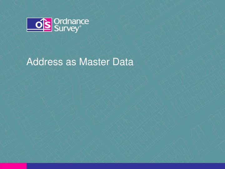 address as master data