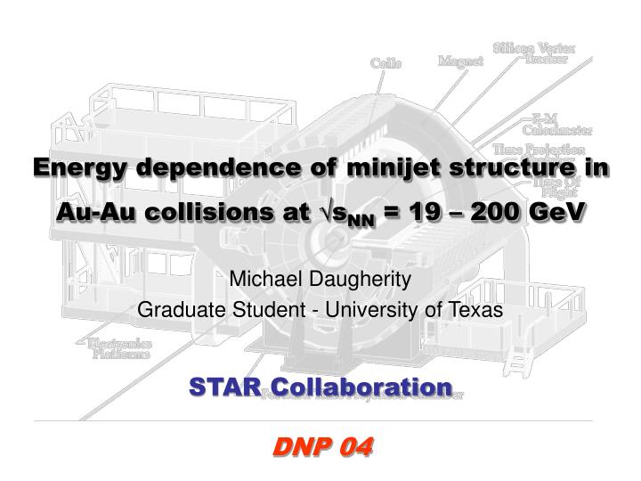energy dependence of minijet structure in au au collisions at s nn 19 200 gev