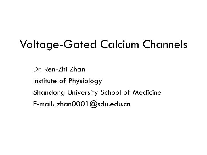 voltage gated calcium channels