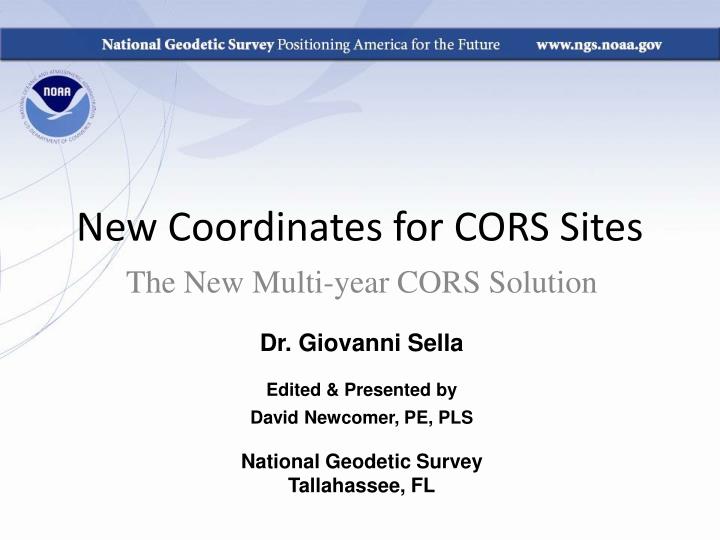 new coordinates for cors sites
