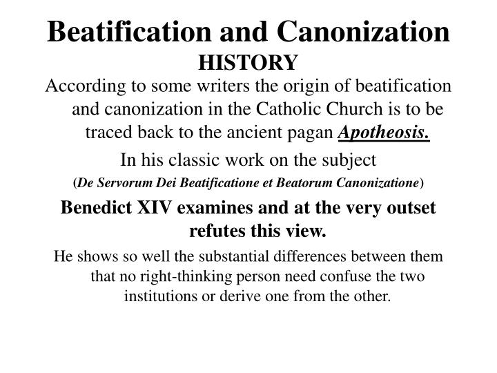 beatification and canonization history