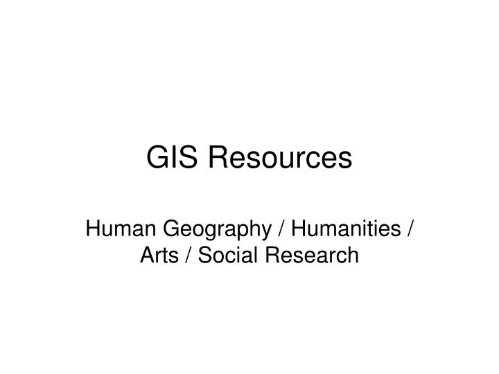 gis resources