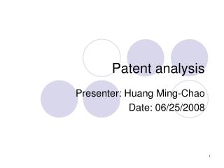 Patent analysis