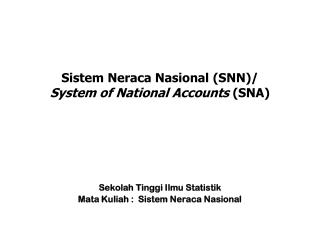 sistem neraca nasional snn system of national accounts sna
