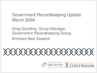 Government Recordkeeping Update March 2009