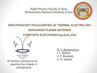 Spectroscopy peculiarities of thermal electric arc discharge plasma between