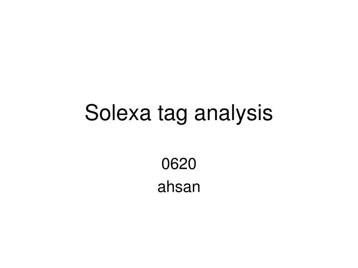 solexa tag analysis