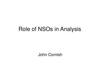 Role of NSOs in Analysis