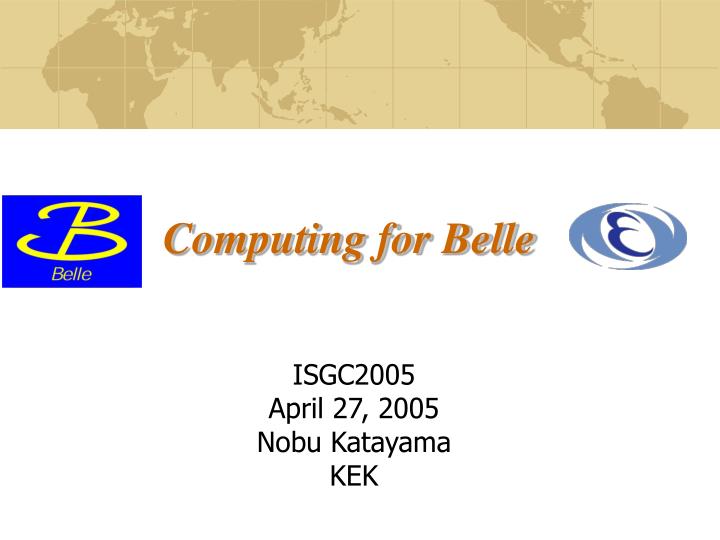 computing for belle