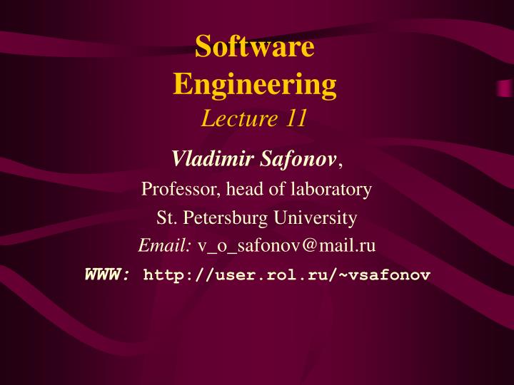 software engineering lecture 11