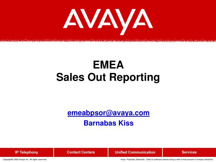emea sales out reporting