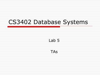 CS 3 4 0 2 Database Systems