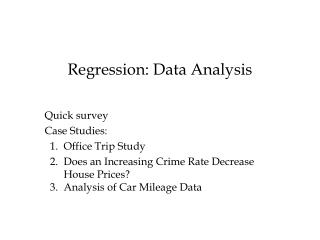 Regression: Data Analysis